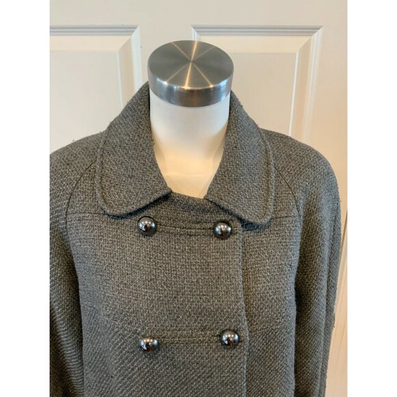Gerard Darel Gray Wool Tweed Pea Coat, Size 8 (US), 40 (FR) - Picture 2 of 7